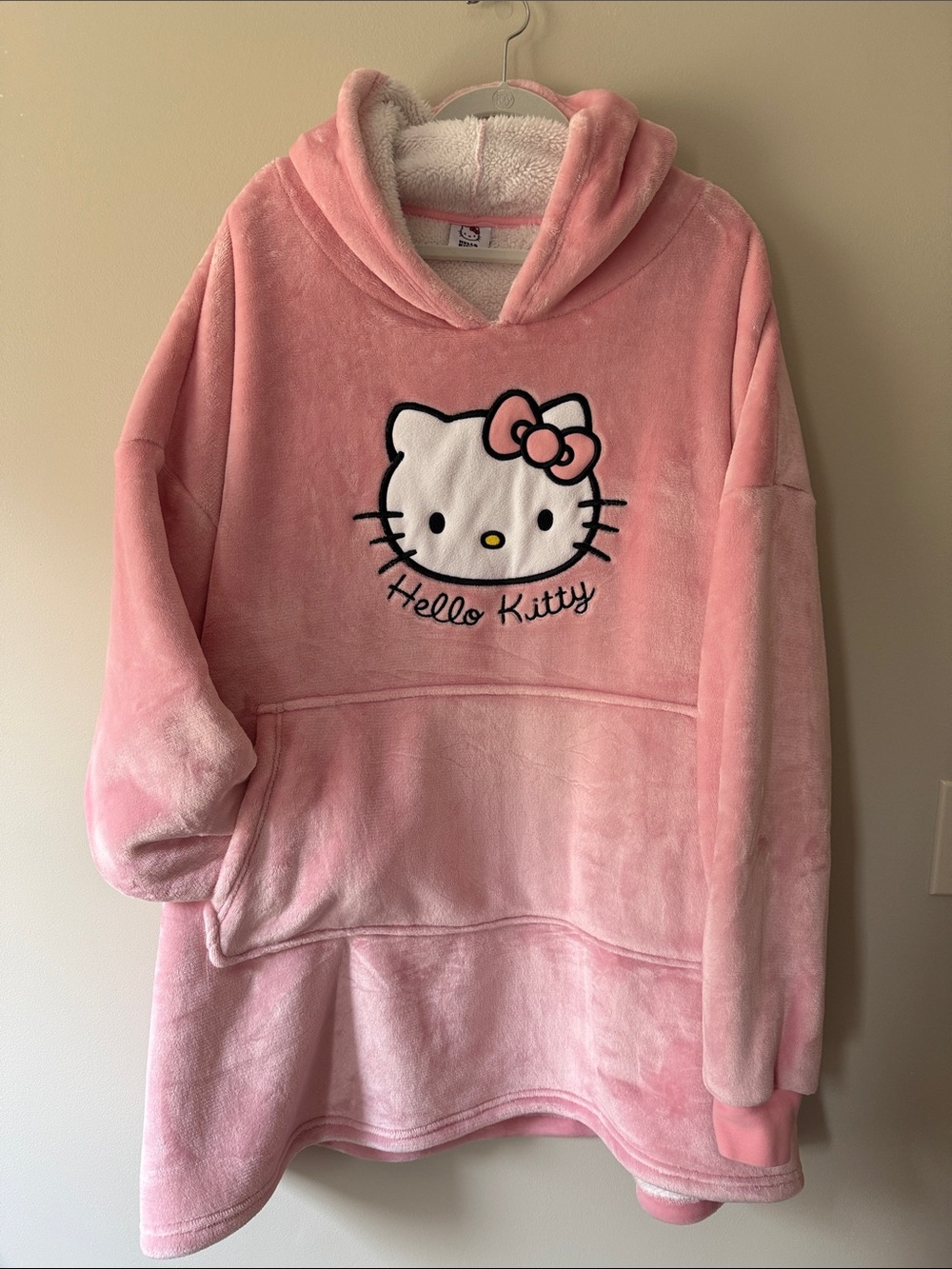 Hello Kitty Pink Plush Hoodie (Wearable Blanket)